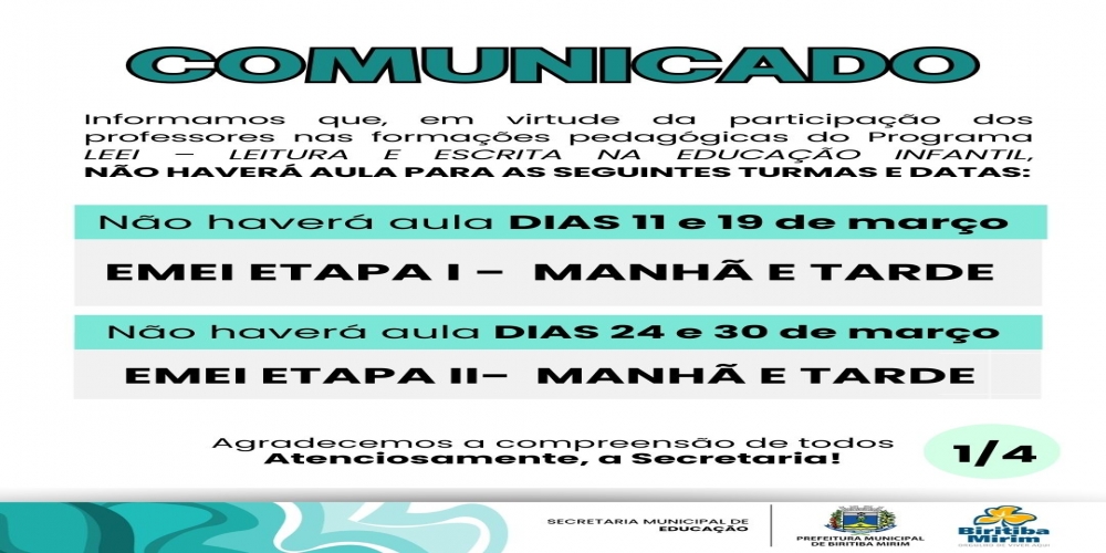 COMUNICADO IMPORTANTE - ATEN��O SENHORES PAIS E RESPONS�VEIS