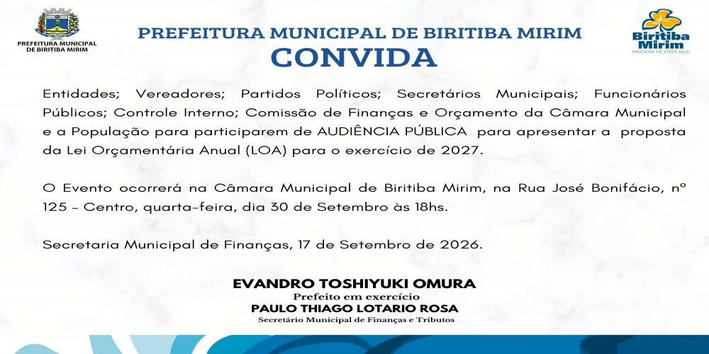 PREFEITURA MUNICIPAL DE BIRITIBA MIRIM