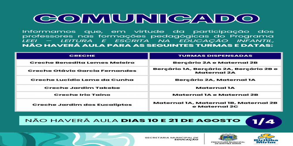 COMUNICADO AOS PAIS