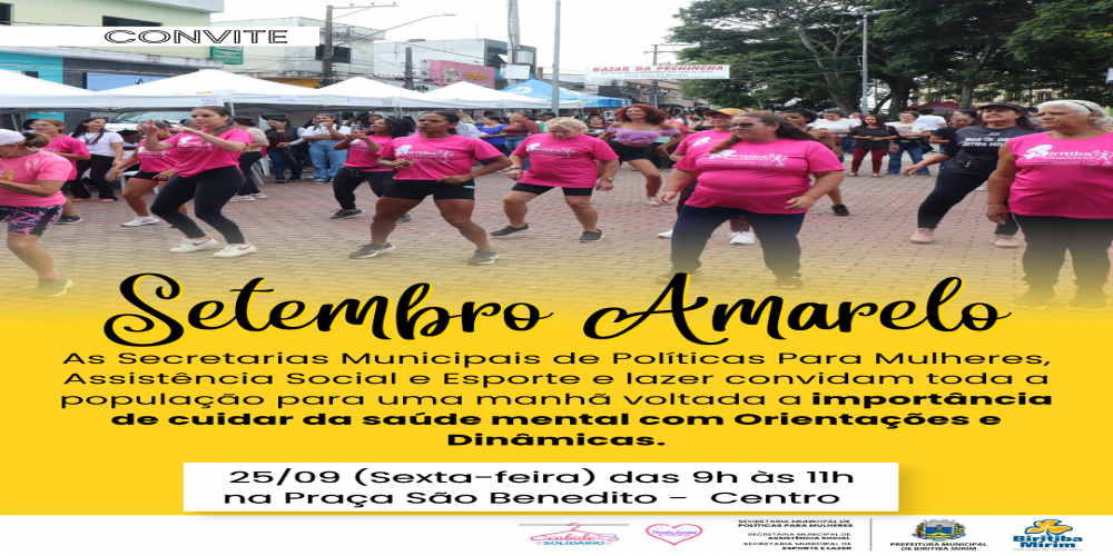 CONVITE: EVENTO EM ALUSÃO AO SETEMBRO AMARELO!