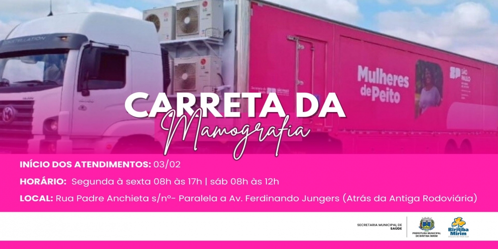 A CHEGADA DA CARRETA DA MAMOGRAFIA J� TEM DATA MARCADA!