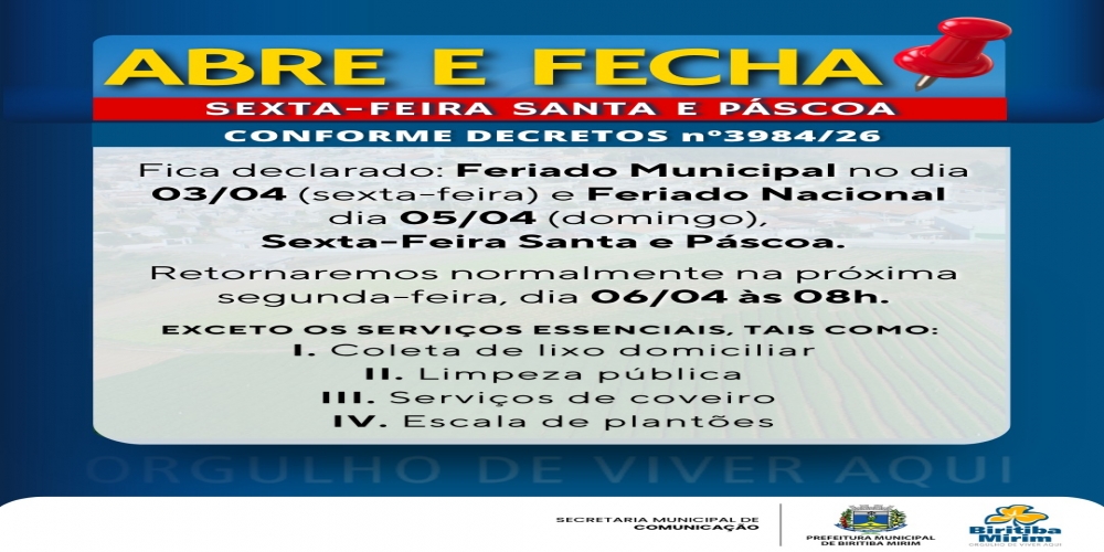 ATEN��O! COMUNICADO ABRE E FECHA