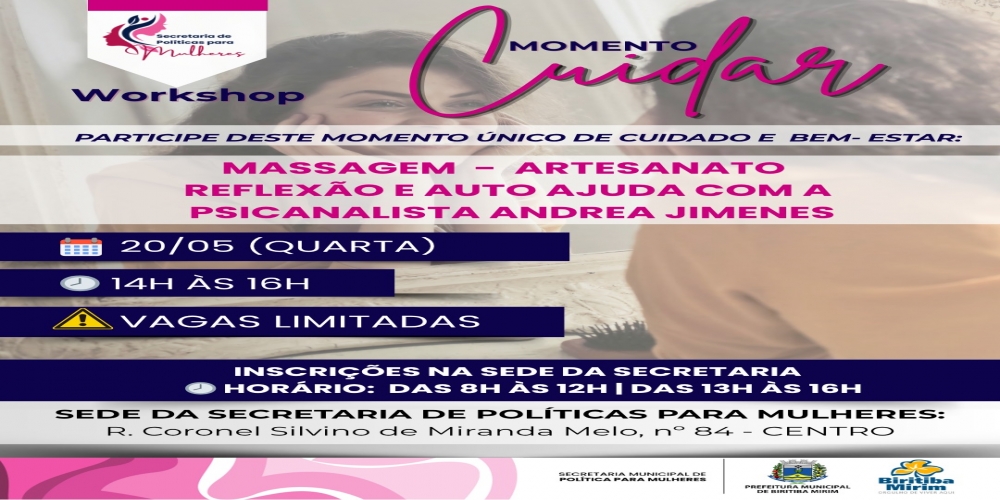 SECRETARIA DA MULHER PROMOVE ENCONTRO DE AUTOCUIDADO E BEM-ESTAR!