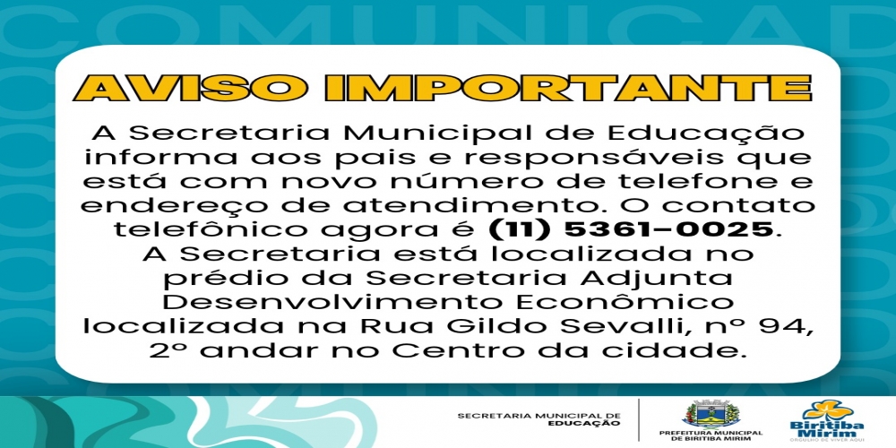 AVISO IMPORTANTE