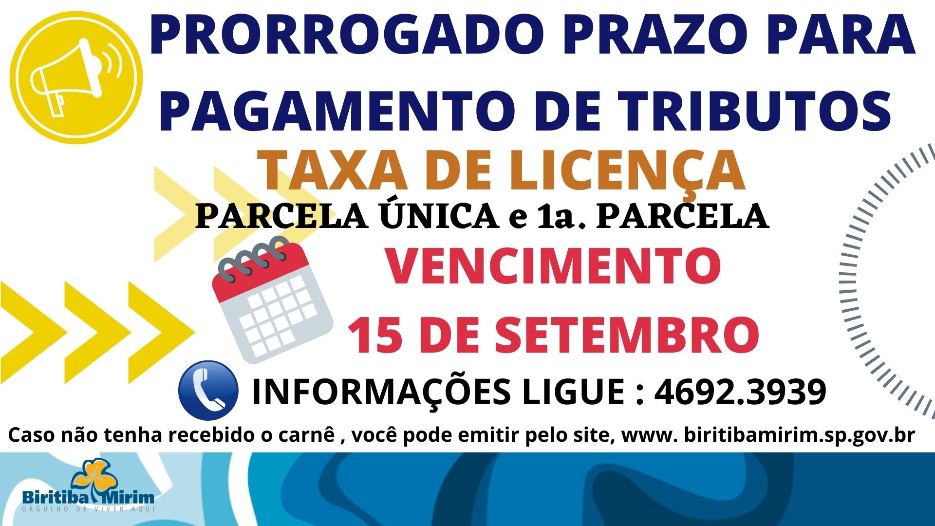 PRORROGAÇÃO DO PRAZO PARA PAGAMENTO DE TRIBUTOS