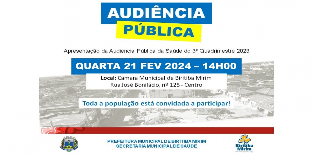 AUDIÊNCIA PÚBLICA DE SAÚDE ACONTECERÁ NESTA TARDE (21)
