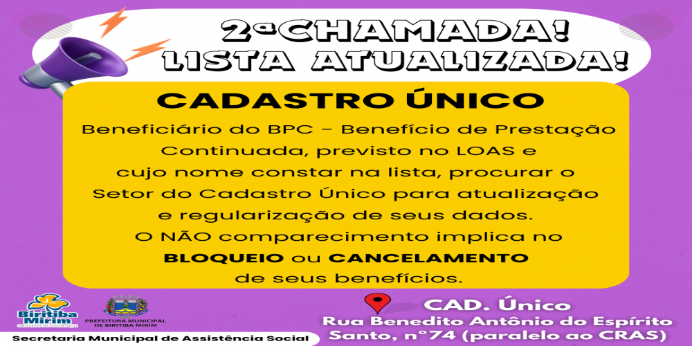 EVITE O BLOQUEIO OU CANCELAMENTO DO SEU BENEFÍCIO!