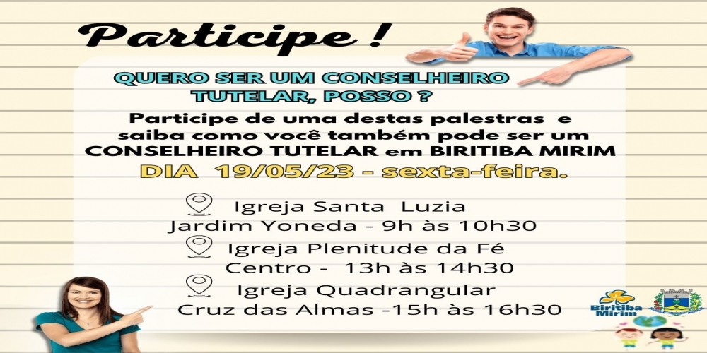 PALESTRA INFORMATIVA PARA ATRIBUIÇÃO DO CONSELHO TUTELAR
