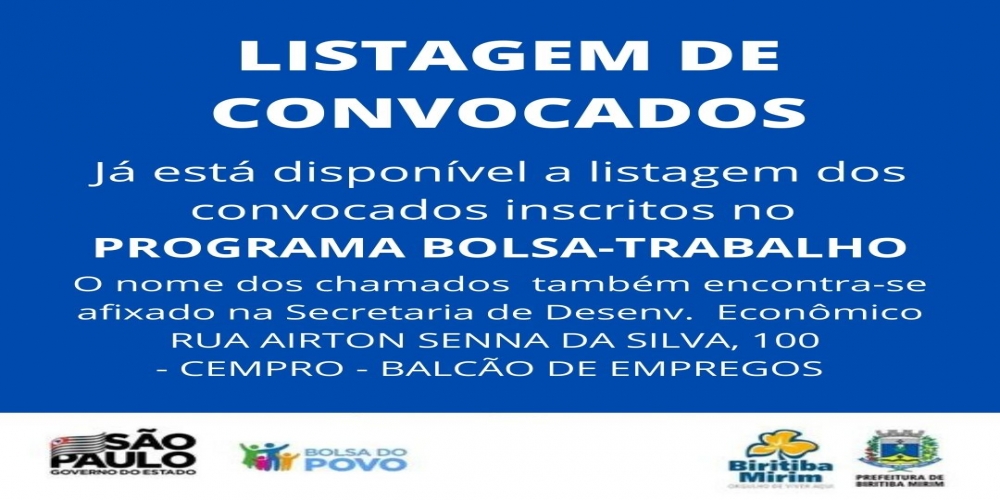 Lista de espera dos inscritos no Programa Bolsa Trabalho